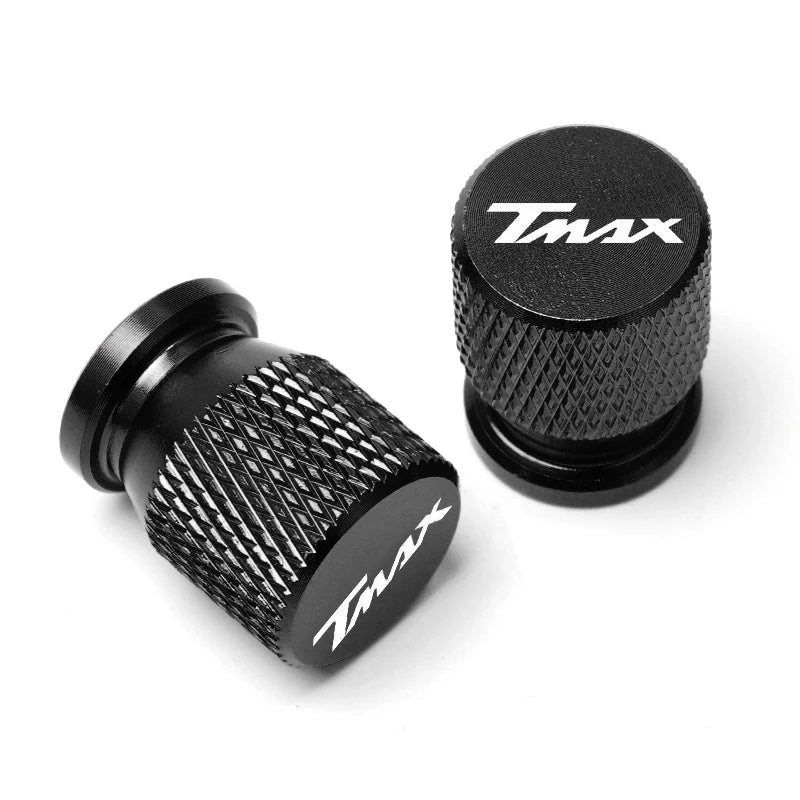 Yamaha TMAX CNC Aluminium Tire Valve Caps (2008-2023) Black