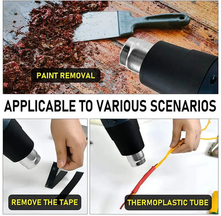 2000W Heat Gun With 4 Nozzles 60 To 600C For PVC Shrinking