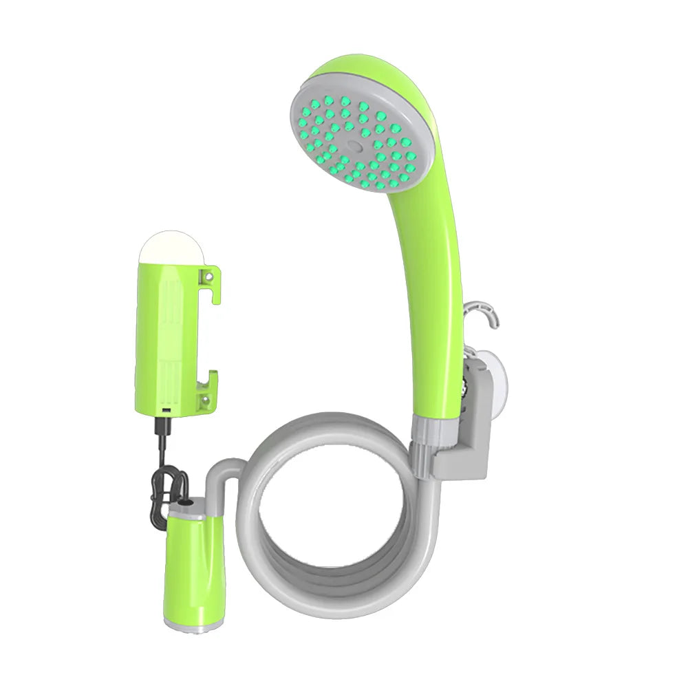 Camping Shower Pump &ndash; LED Lamp and IPX8 Waterproof 3500mAh