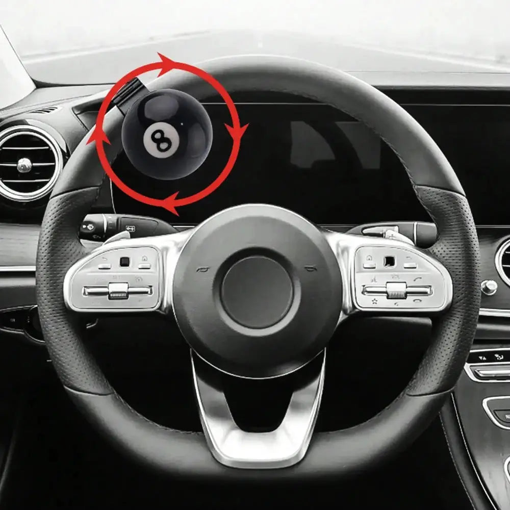Black 8 Ball Steering Wheel Booster Universal Creative Driving Knob by InterCyprus Trading Ltd