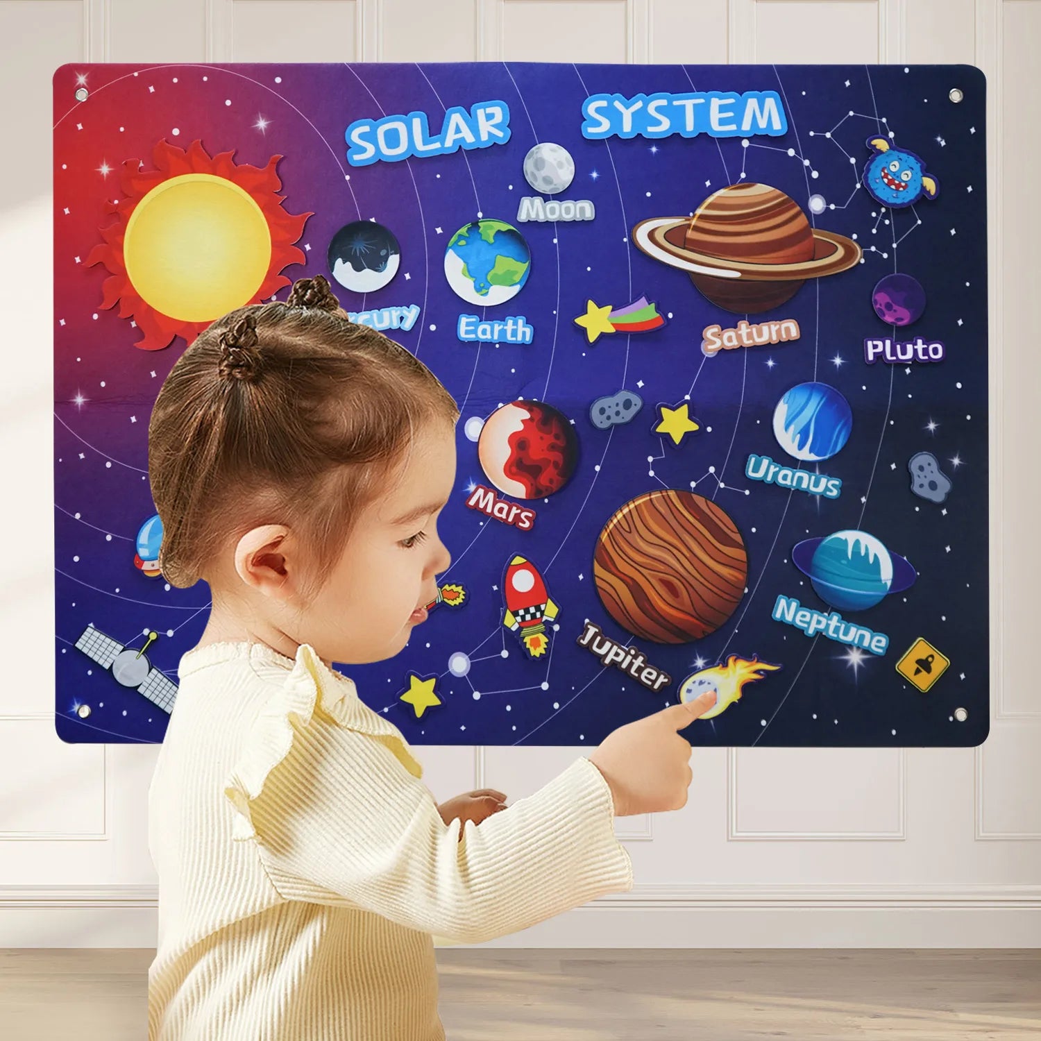 41PCS Space Felt Story Board Set &ndash; Hangable Solar System Kit