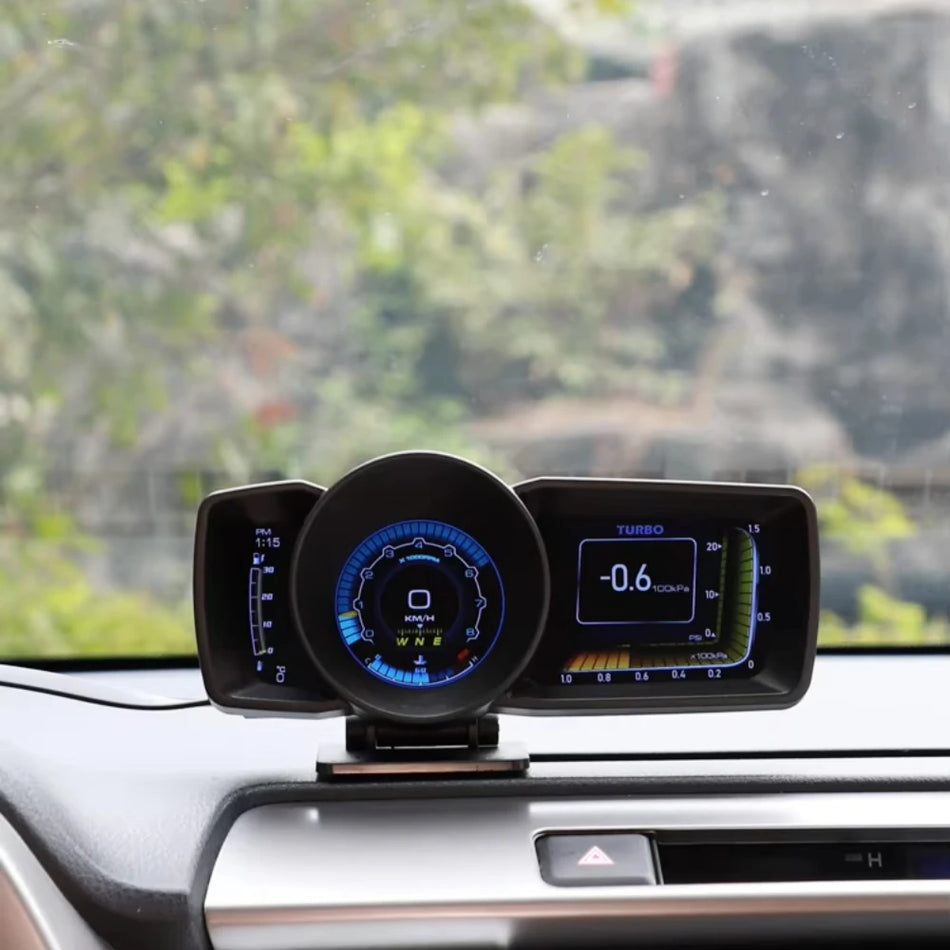 GPS HUD OBDII skeneris ar digitālo displeju, ātruma mērītāju un ātruma trauksmi automašīnām