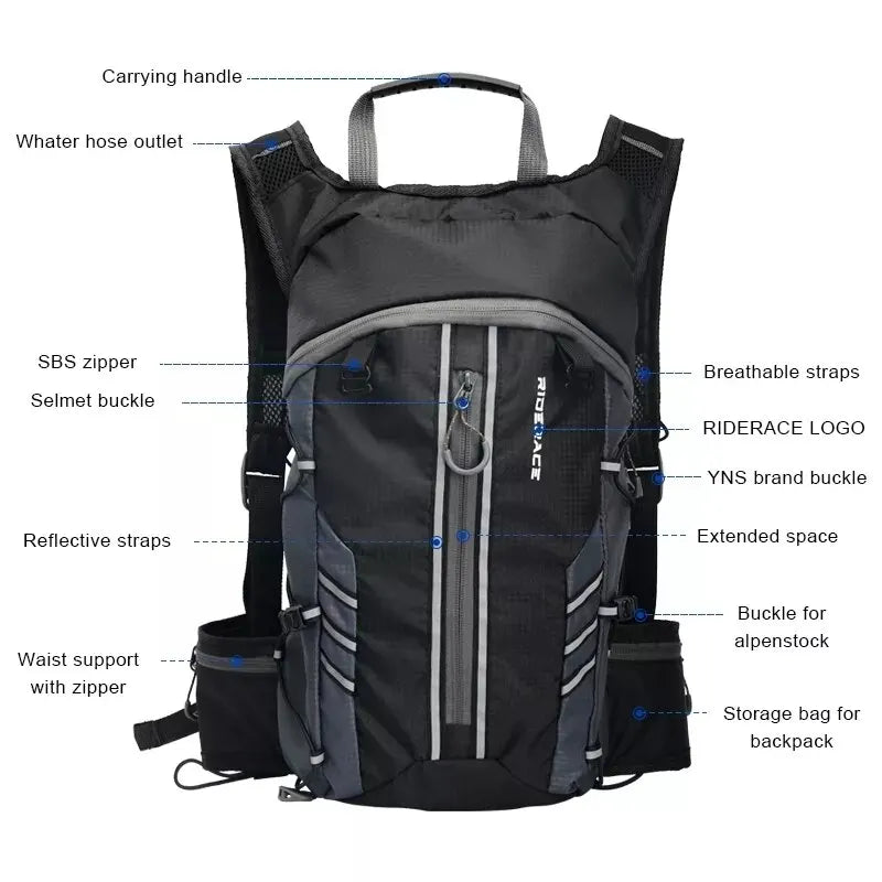 Foldable 10L Bicycle Water Bag Hydration Pack for Cycling