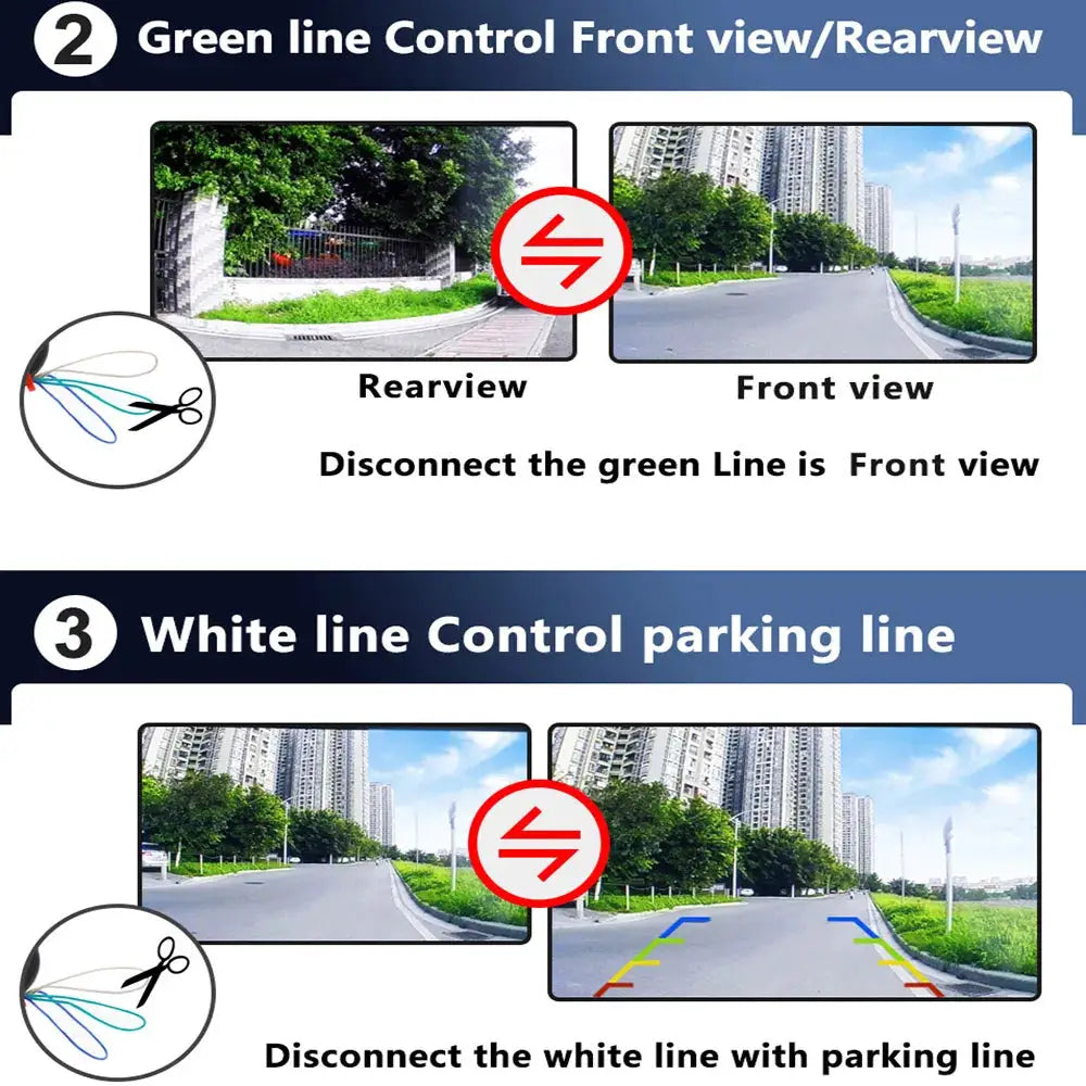 2-in-1 AHD 1080P CVBS Car Reverse Camera 180 Degree Fisheye Waterproof Backup Camera Front Rear View Switchable Parking Camera by InterCyprus Trading Ltd