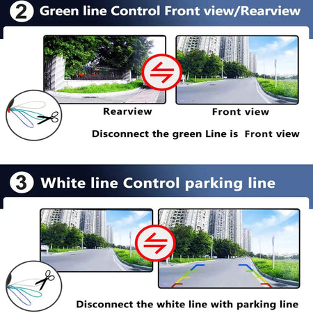 2-in-1 AHD 1080P CVBS Car Reverse Camera 180 Degree Fisheye Waterproof Backup Camera Front Rear View Switchable Parking Camera by InterCyprus Trading Ltd