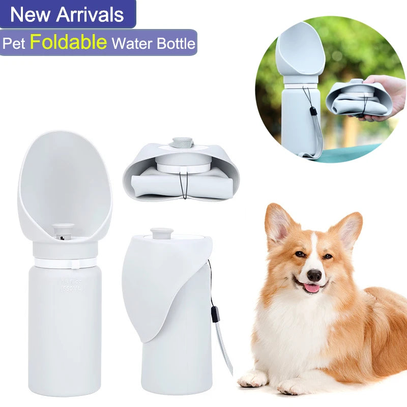 🟠 550ml Folding Pet Outdoor Walking Mug Portable Travel Water Bottle Puppy Cats Dogs Drinking Water Dispenser Cup Supplies