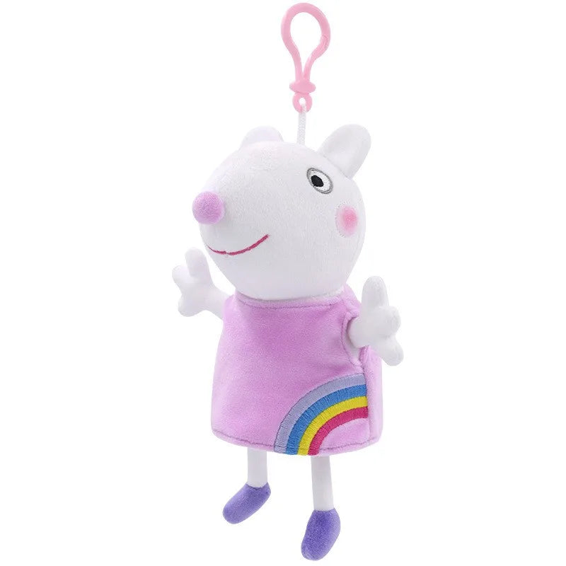 19cm/7.48in Peppa Pig Original Plush Filled Kawaii Pendant Doll Toy George and Friends Key Chain Home Party Birthday Gift Toys