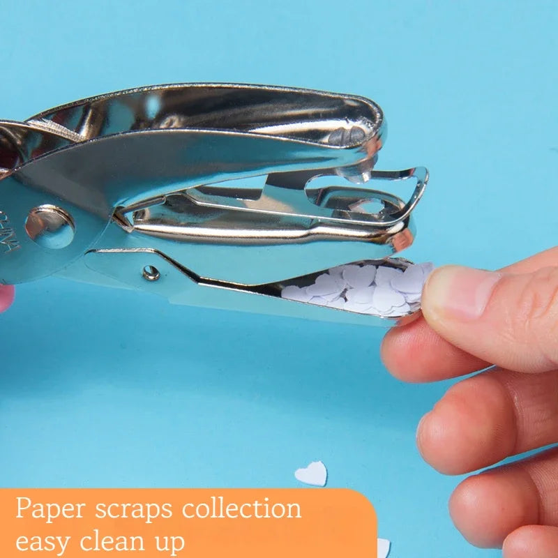 Pink Metal Single Hole Puncher 6mm for Scrapbooking and Crafts