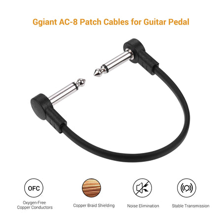 Ggiant AC-8 Guitar Effect Patch Cables &ndash; Flat Design