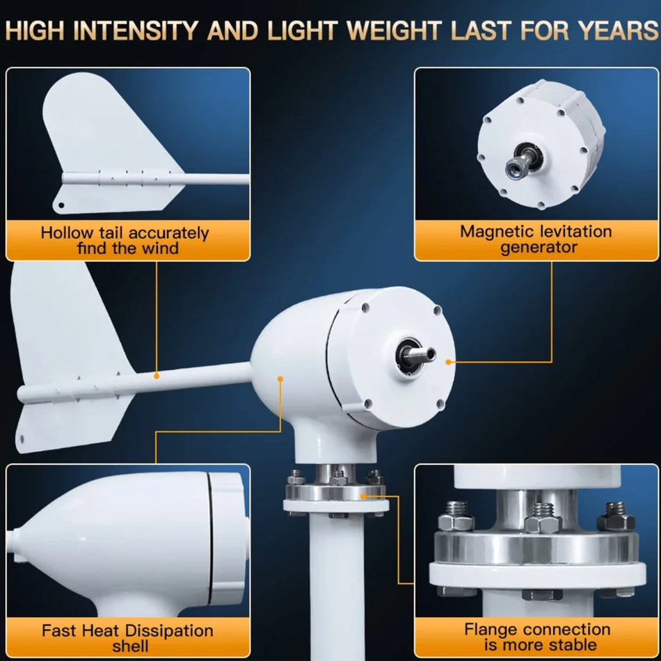 Generatore Eolico Orizzontale 4000W 12V 24V 48V per Casa