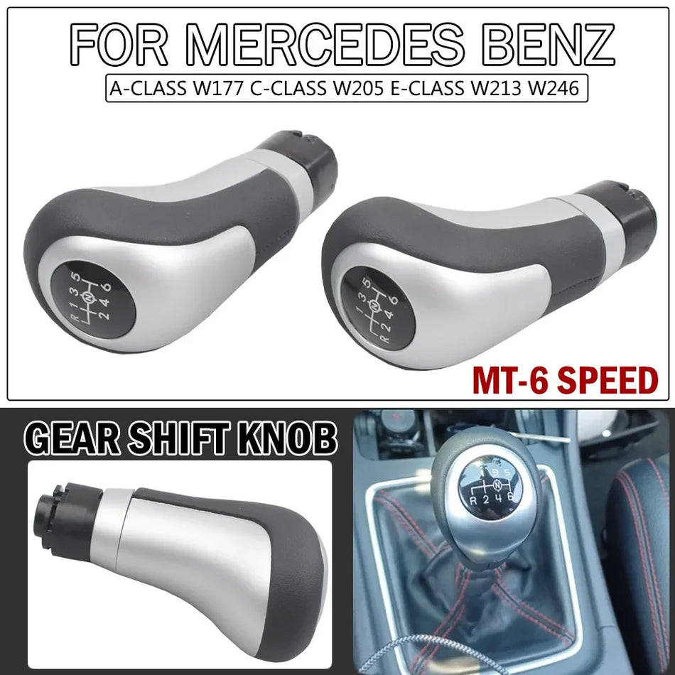 Car Gear Shift Knob 6 Speed Manual Gearbox Handball For Mercedes Benz A-Class W177 C-Class W205 E-Class W213 W246 Auto Parts
