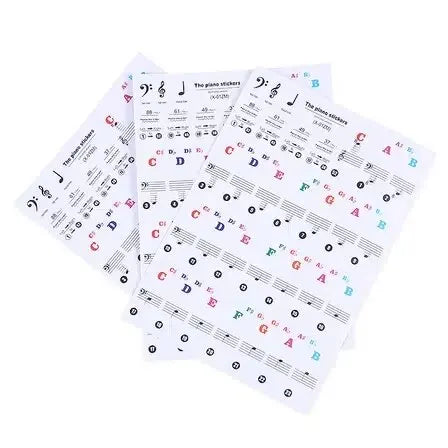 Miwayer Piano Keyboard Stickers &ndash; Transparent Key Labels colored