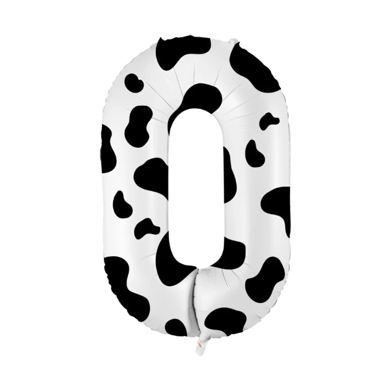 40-Inch Cow Print Number Balloon for Kids' Birthday and Party Decor 20240223A01-0 / Other