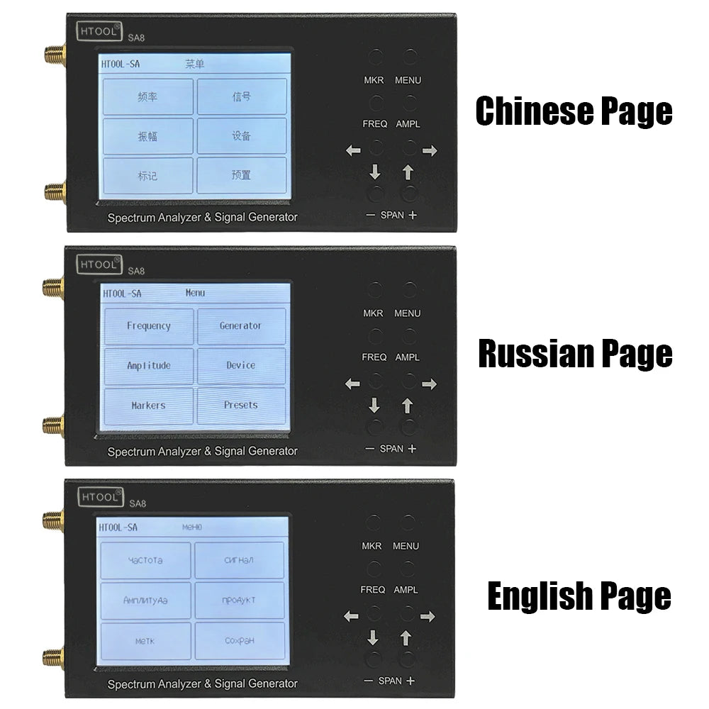 HTOOL SA8 Spectrum Analyzer - Wide 35-6200 MHz Range