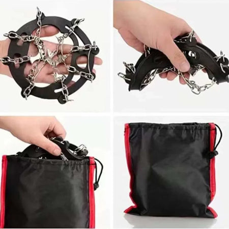 NoEnName_Null Outdoor Winter Hiking Ice Gripper Crampons with 8-Tooth Spikes