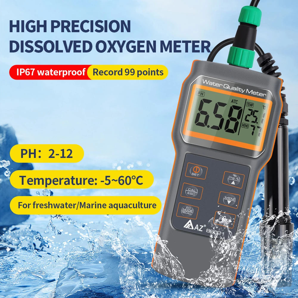 Aquaculture Water Quality Tester AZ86021 &ndash; PH Meter And Temp