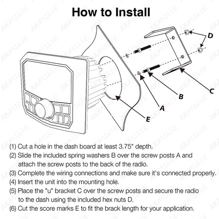 AKAMATE MS-21RV Marine Radio &ndash; Waterproof Bluetooth MP3