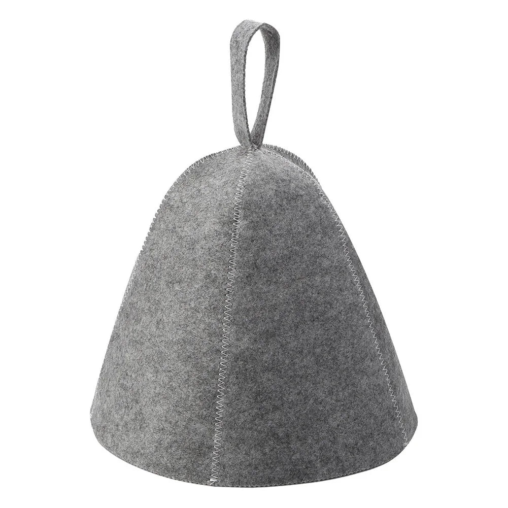 Thicken Wool Felt Sauna Hat &ndash; Hair Protection In Wet Steam grey