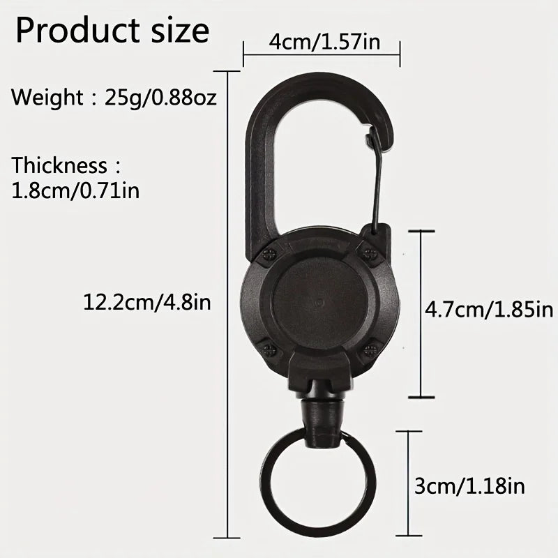 Outdoor Retractable Keychain with Heavy Duty Carabiner &ndash; 2/4/8pcs Badge Holder Reel
