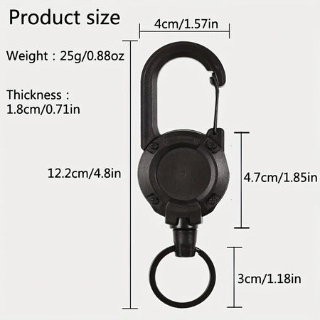 Outdoor Retractable Keychain with Heavy Duty Carabiner &ndash; 2/4/8pcs Badge Holder Reel
