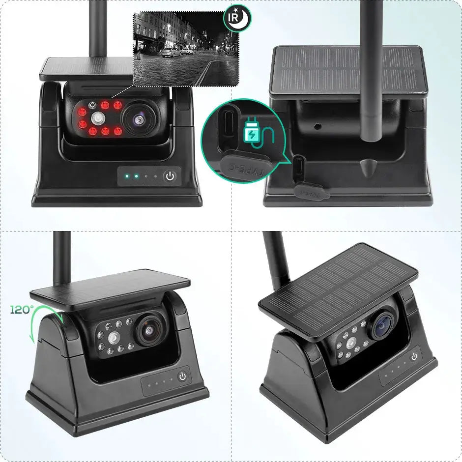 Solar Wireless Backup Camera With Magnetic Base And WiFi App by InterCyprus Trading Ltd