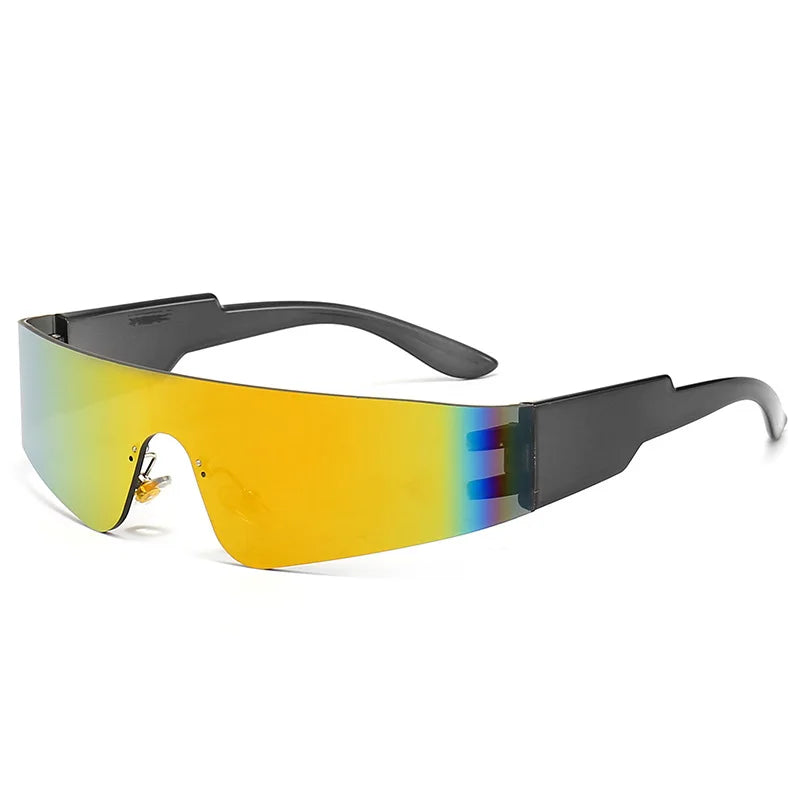 Trendy Cyberpunk Frameless UV400 Sports Sunglasses for Women C2 / As shown in the figu