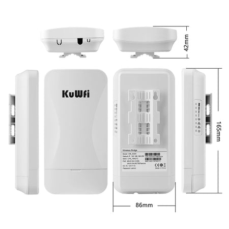 KuWFi 2KM Outdoor CPE &ndash; Ultra Long Range 900Mbps 5GHz