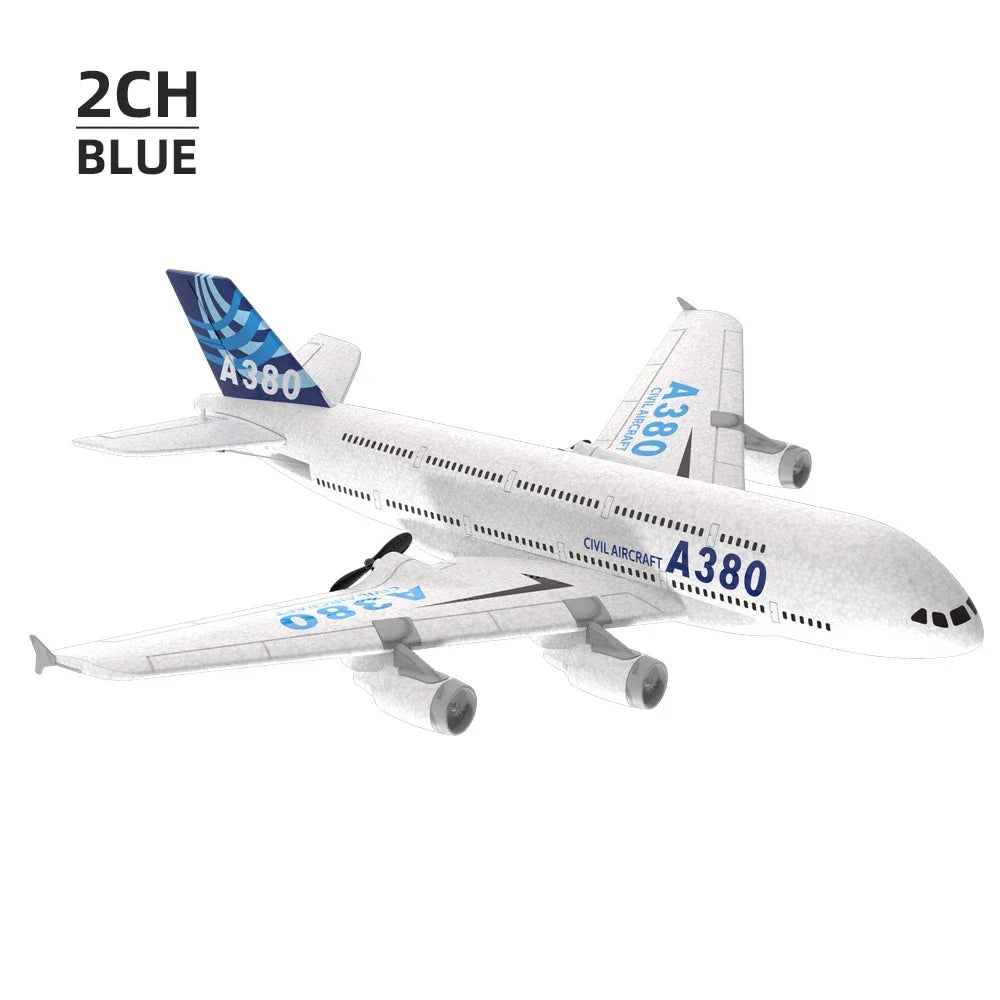 RC Plane A380 Foam Glider &ndash; Gyroscope Stabilized Flight 2CH blue