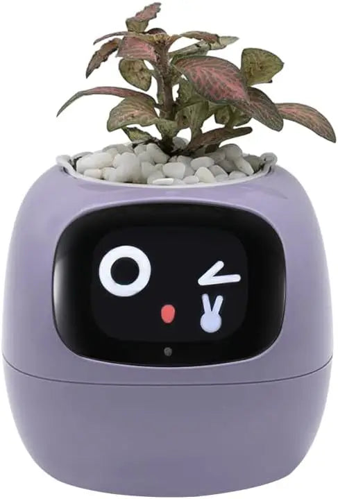 Intelligent Smart Pet Planter with AI Expressions and Sensors Purple