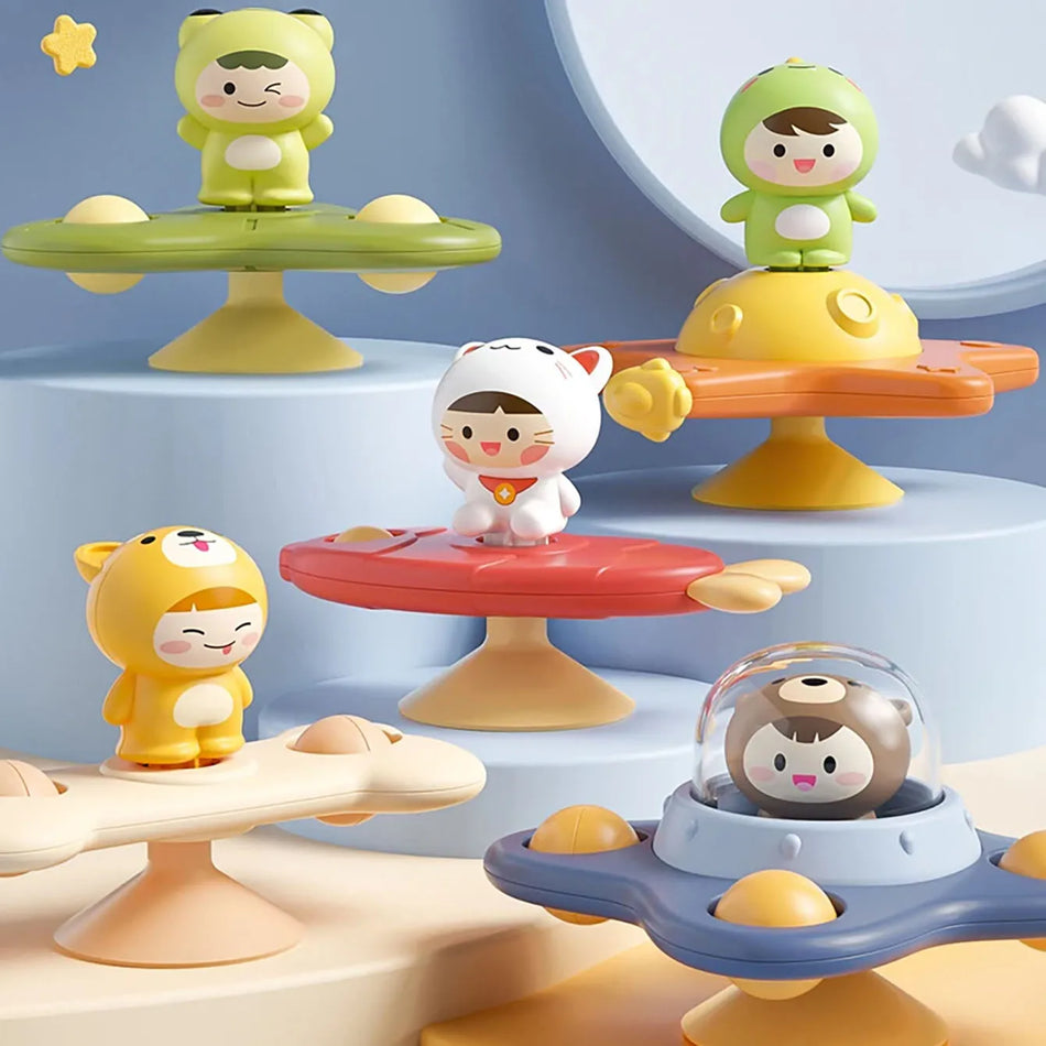 Airplane Themed Baby Soothe Toy for Bath Time, Sucker Spinner, Early Education Toy, Made of ABS Plastic