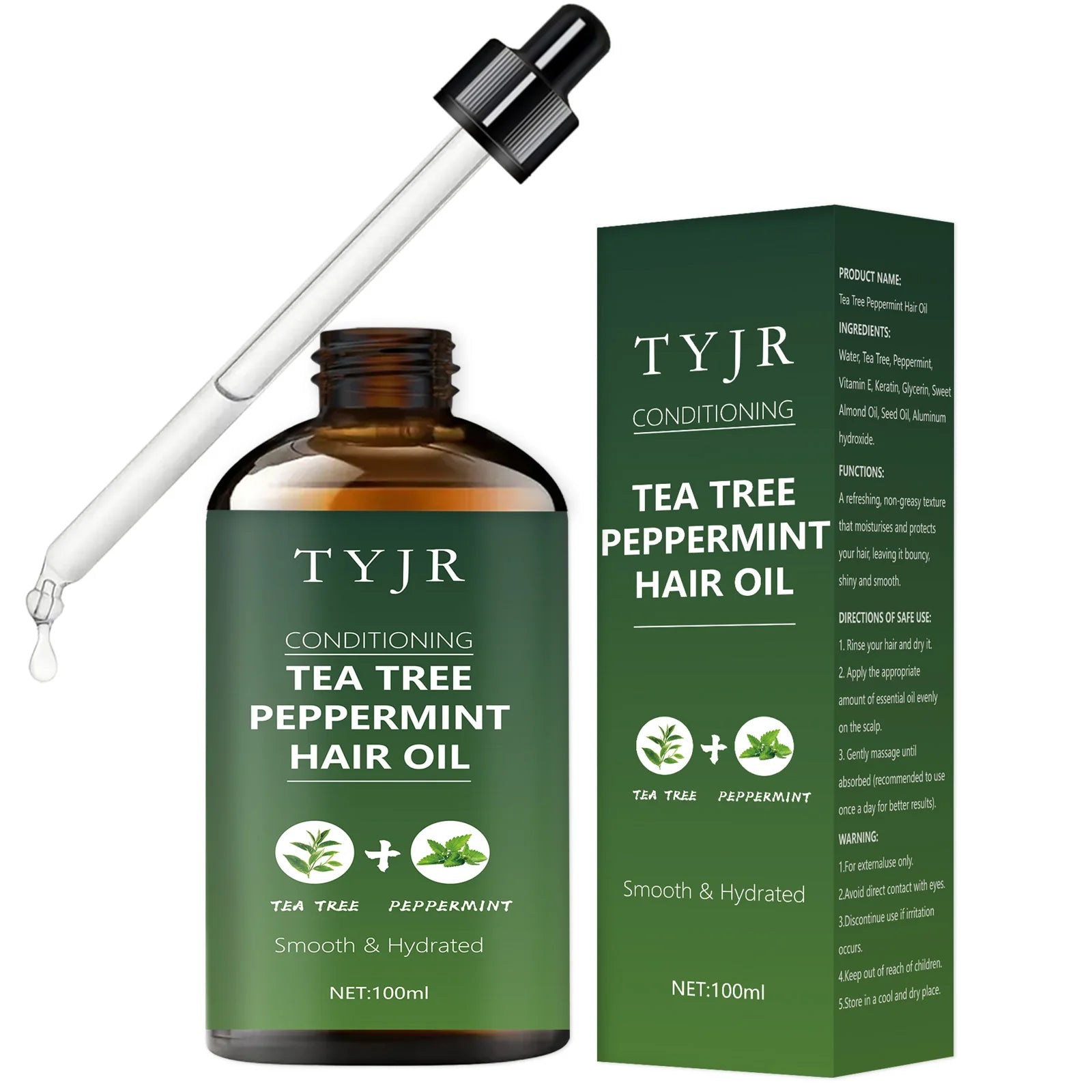 Water Ice Levin Tea Tree Peppermint Oil &ndash; Pure Essential Oil for Skin Care and Relaxation green / 100ml / peppermint