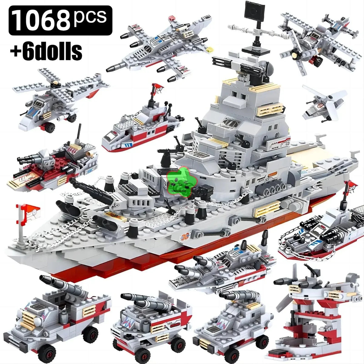 Navy War Chariot Ship Assembly Kit &ndash; Compatible With Lego