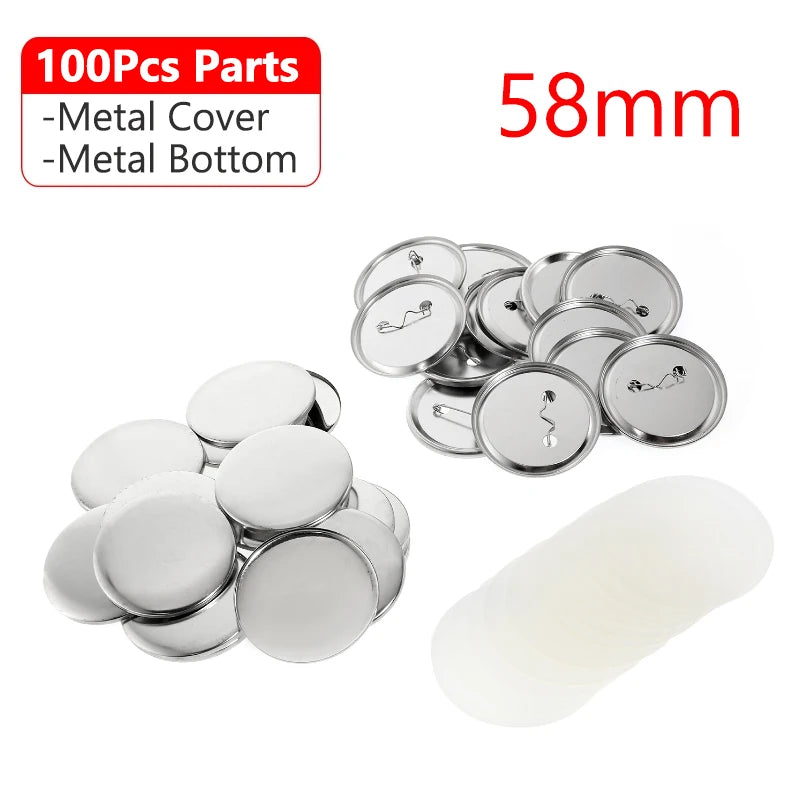 32mm 58mm 75mm Badge Button Mold &ndash; Interchangeable Dies 100pcs 58mm parts