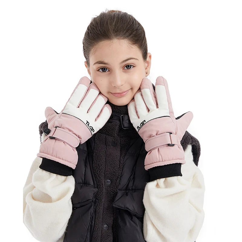 Kids Winter Ski Gloves &ndash; Waterproof and Windproof Design