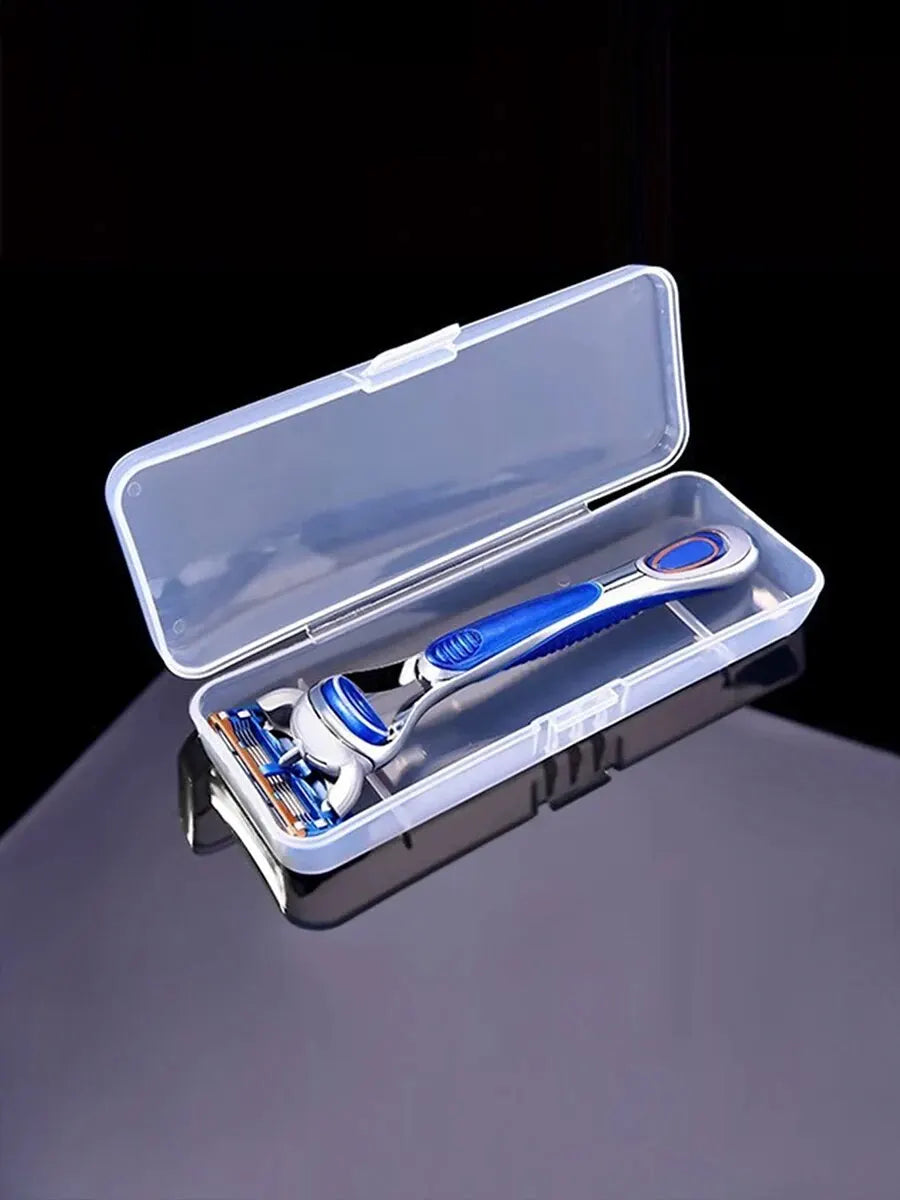 Portable Double-Layer Manual Shaver Storage Box for Travel 1pc