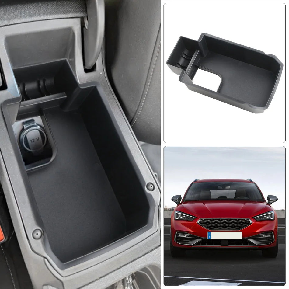 Armrest Box Storage for Seat Leon MK4 Central Console, ABS Plastic, Direct Fit Easy Install