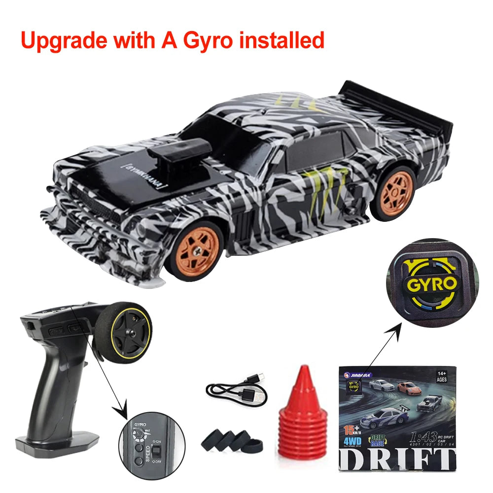 Gyro 1To43 RC Drifting Car - 4WD High Speed Drift Vehicle 4301 with gyro