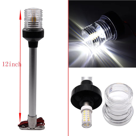 Fold Down Anchor Light for Yachts - Stainless Steel LED Navigation Lamp A