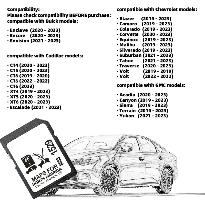 GM 8653-1529 North America Maps SD Card - 2023 Update