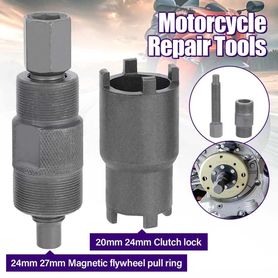 Sankabos užrakto veržlės ir smagratis traukimo rinkinys Honda ATC 110, įskaitant 20 mm ir 24 mm užrakto veržles, dviejų dalių priežiūros įrankių rinkinys