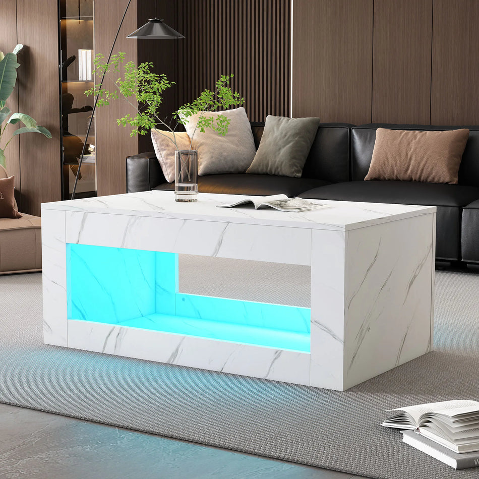 Modernus Led kavos staliukas su nuotolinio valdymo pultu Usb apšvietimu