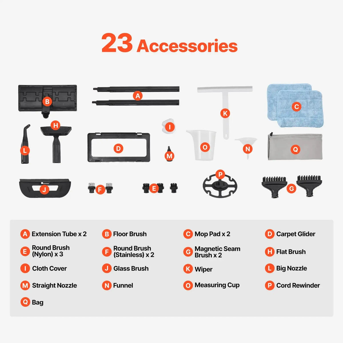 Handheld Steam Cleaner 85oz Tank Multipurpose Grout