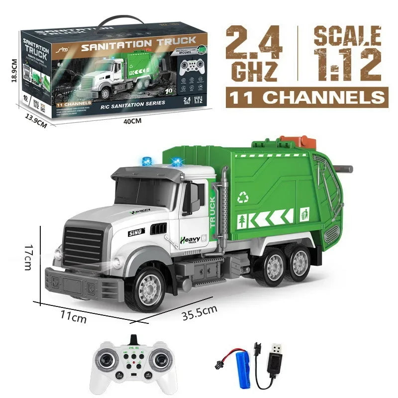 RC Car 6Ch Remote Control Garbage Truck &ndash; Realistic Sound and Light Features Garbage truck