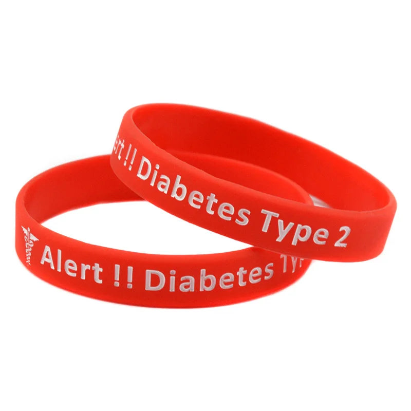 Type 2 Diabetes Medical Alert Bracelet &ndash; Waterproof Silicone Fitness Band