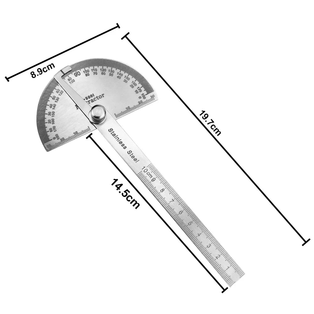 180cm Ruler Protractor 180 Degree Angle Ruler Stainless Steel 24932 – InterCyprus ...