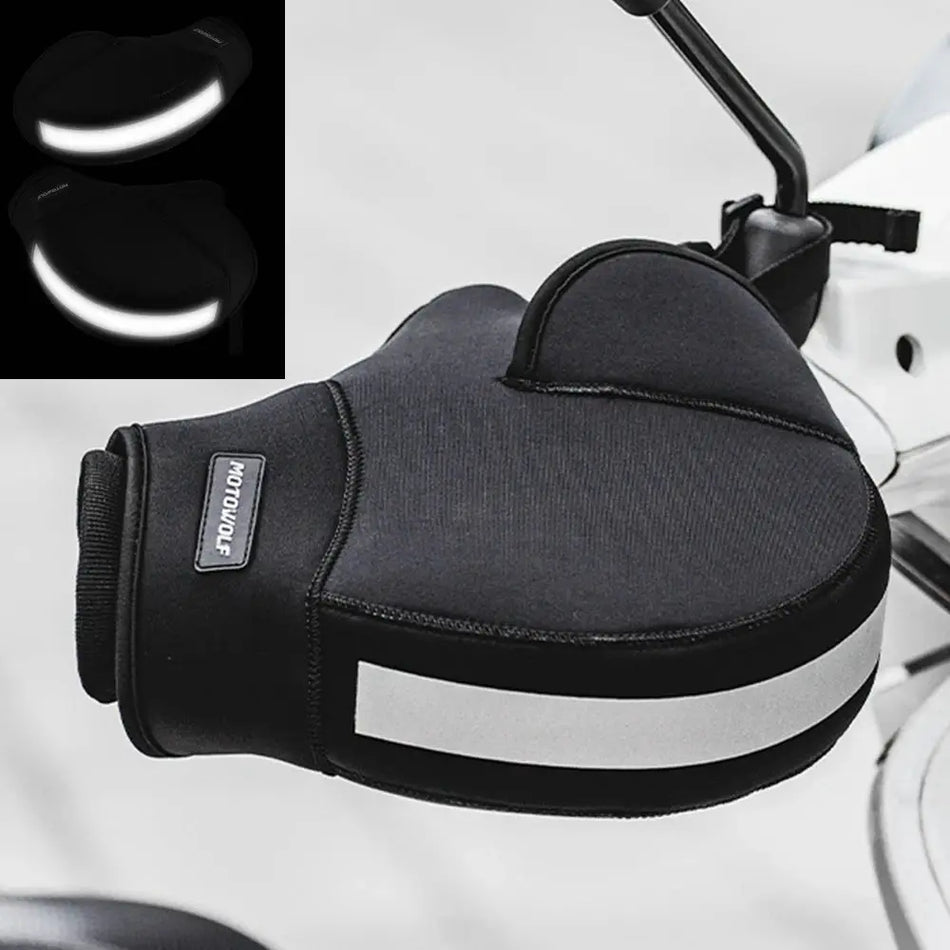 Motorcycle Scooter Thick Warm Handlebar Muff Grip Handle Bar Muff Rainproof Riding Protective Winter Warmer Thermal Cover Gloves by InterCyprus Trading Ltd