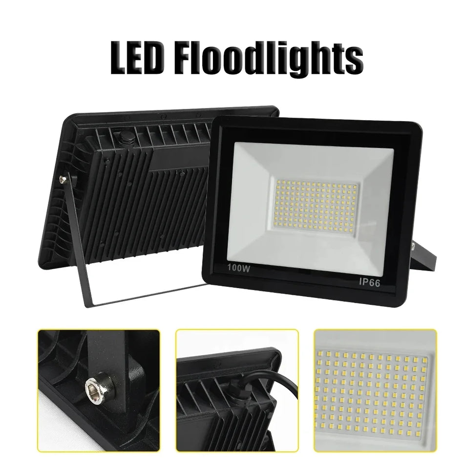 IP66 Αδιάβροχο Φωτιστικό Κήπου LED 100W, Αλουμινένιο Σώμα για Εξωτερικό Φωτισμό