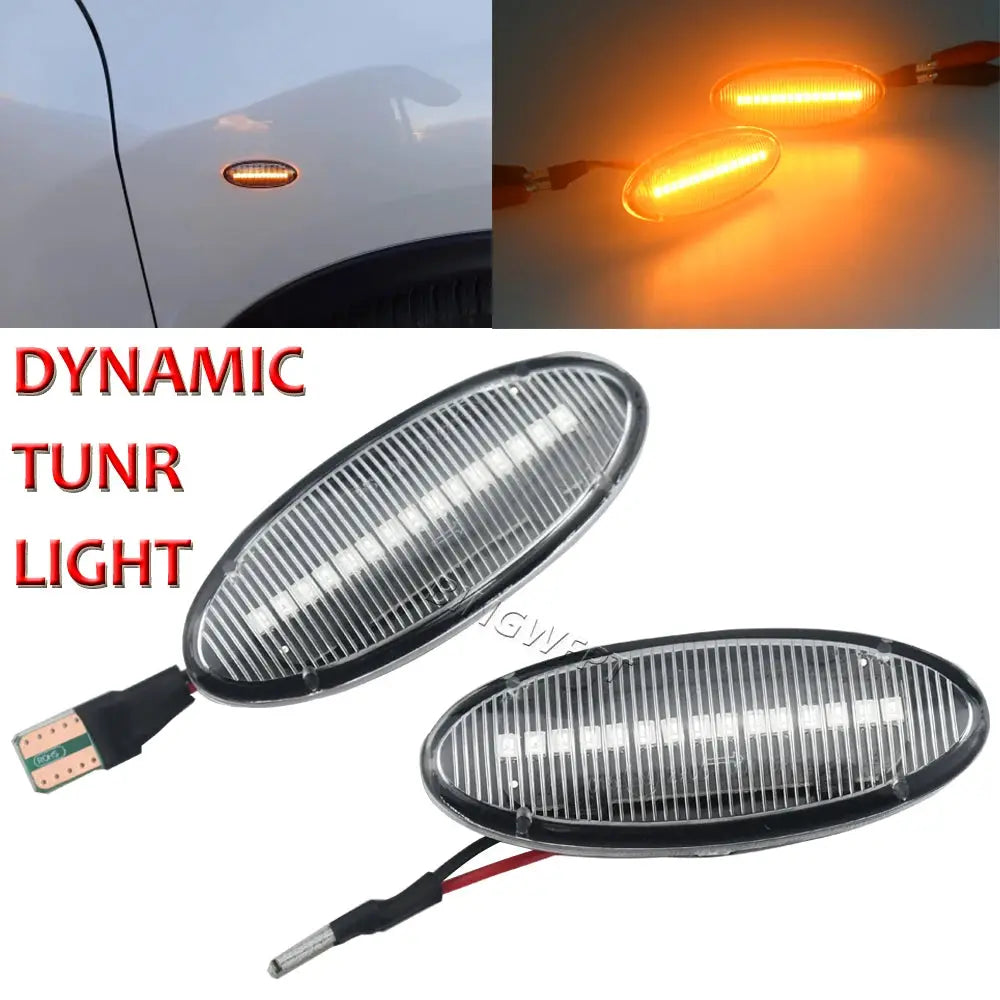 2X For Nissan Qashqai Dualis Juke Micra March Micra CUBE EVALIA Note X-Trail LEAF Dynamic LED Side Marker Turn Signal Lights by InterCyprus Trading Ltd