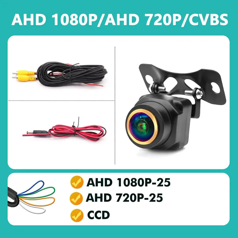AHD 1080P Car Rear View Camera 180° Fisheye Lens 4 Control Wire Waterproof Night Vision Backup Reverse Camera Support CVBS 720P by InterCyprus Trading Ltd