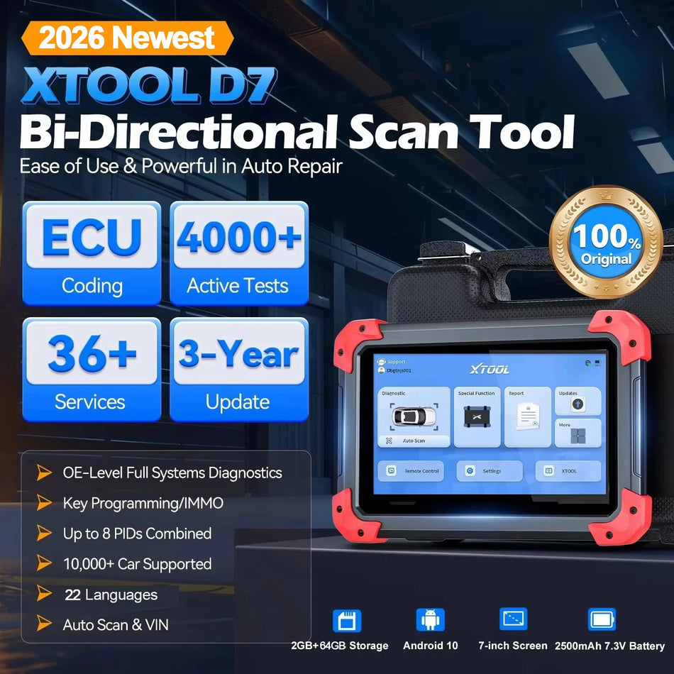 XTOOL D7 OBD2-Scanner mit Schlüsselprogrammierung, Fehlercode-Leser, aktive Tests